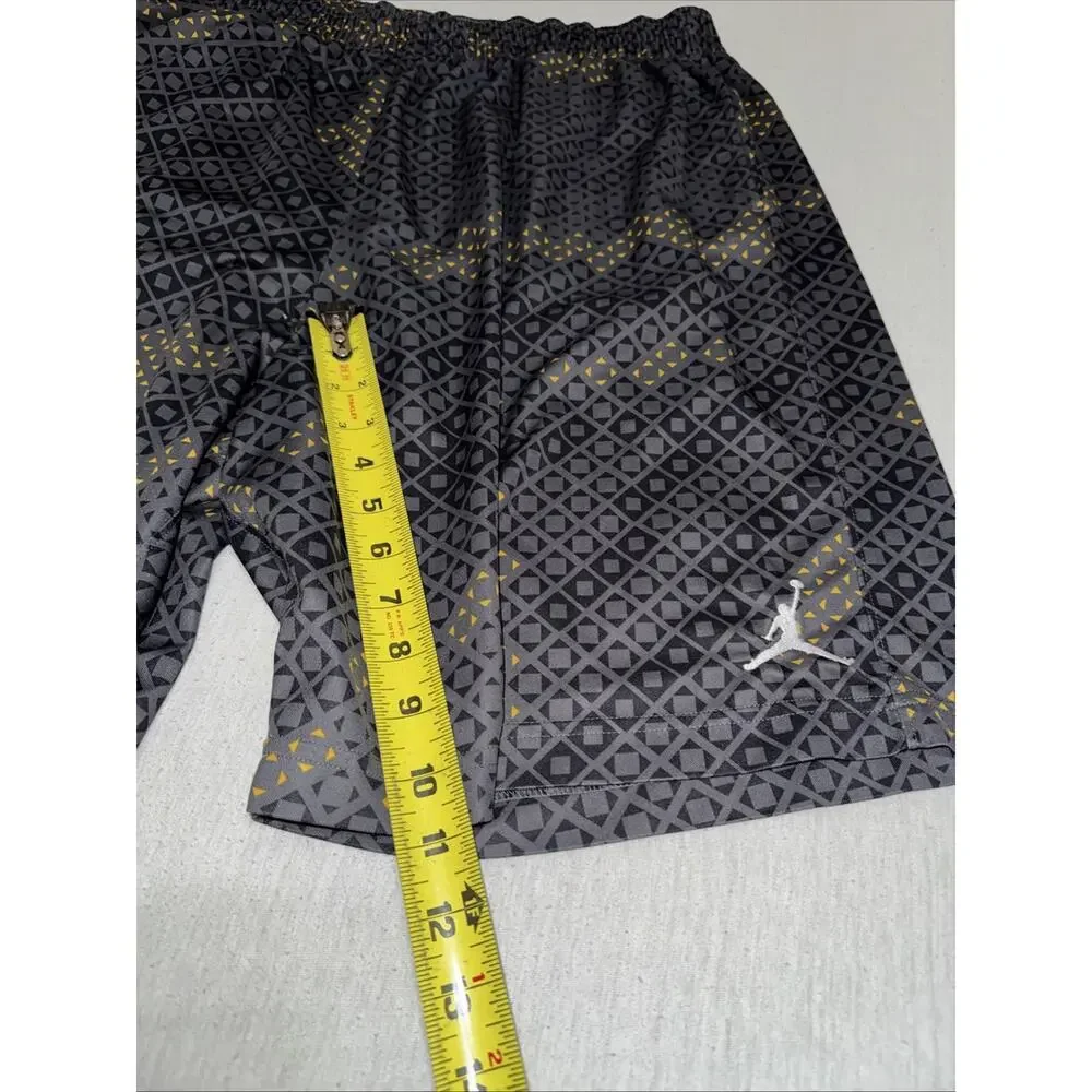 vintage jordan basketball shorts XL Y2K baggy fit geometric Gold Black Jumpman